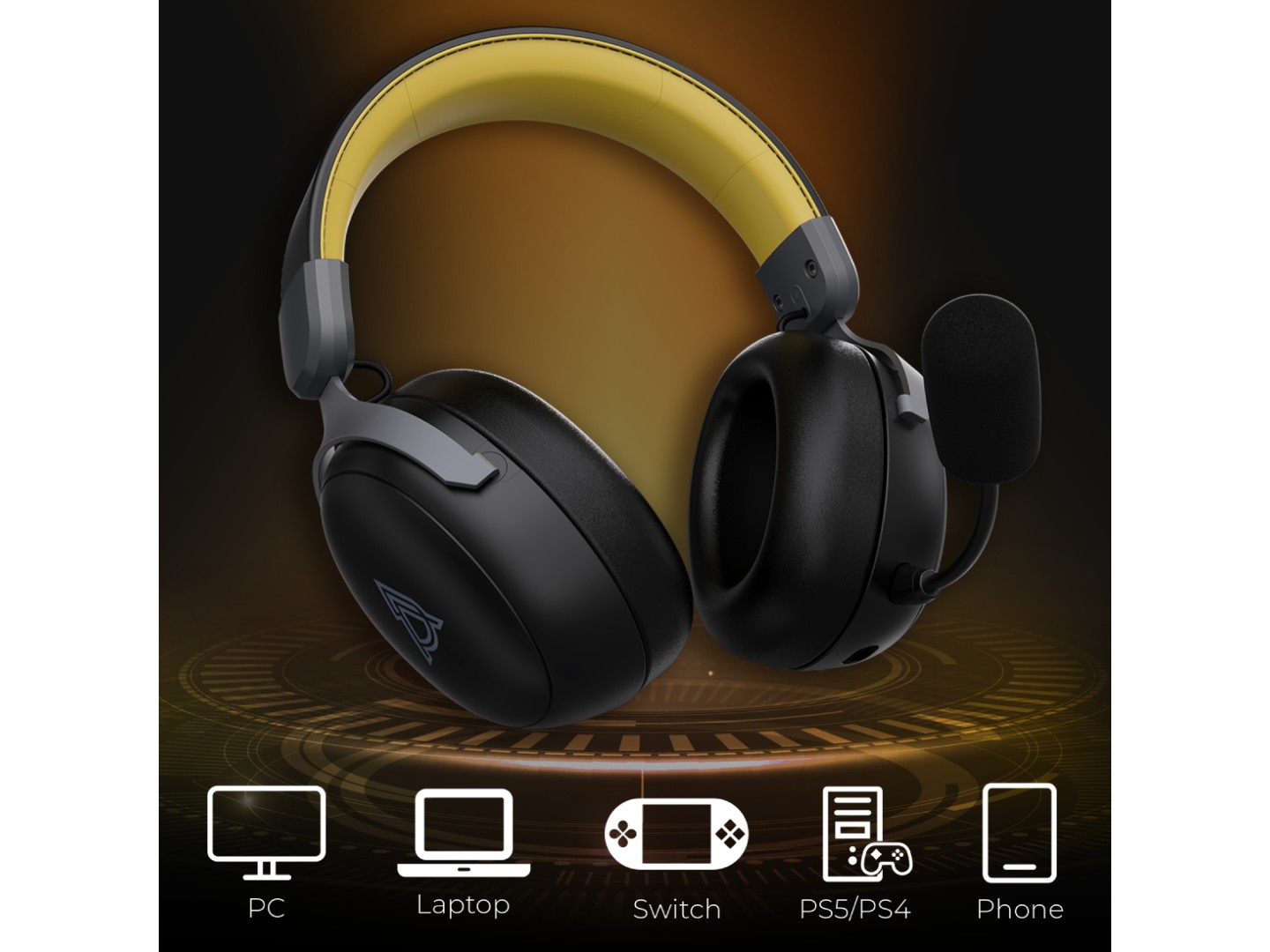 Гарнітура бездротова ігрова Ajazz AHM08 MAX 3-Mode Black (AHM08-MAX-BGY) — фото 13