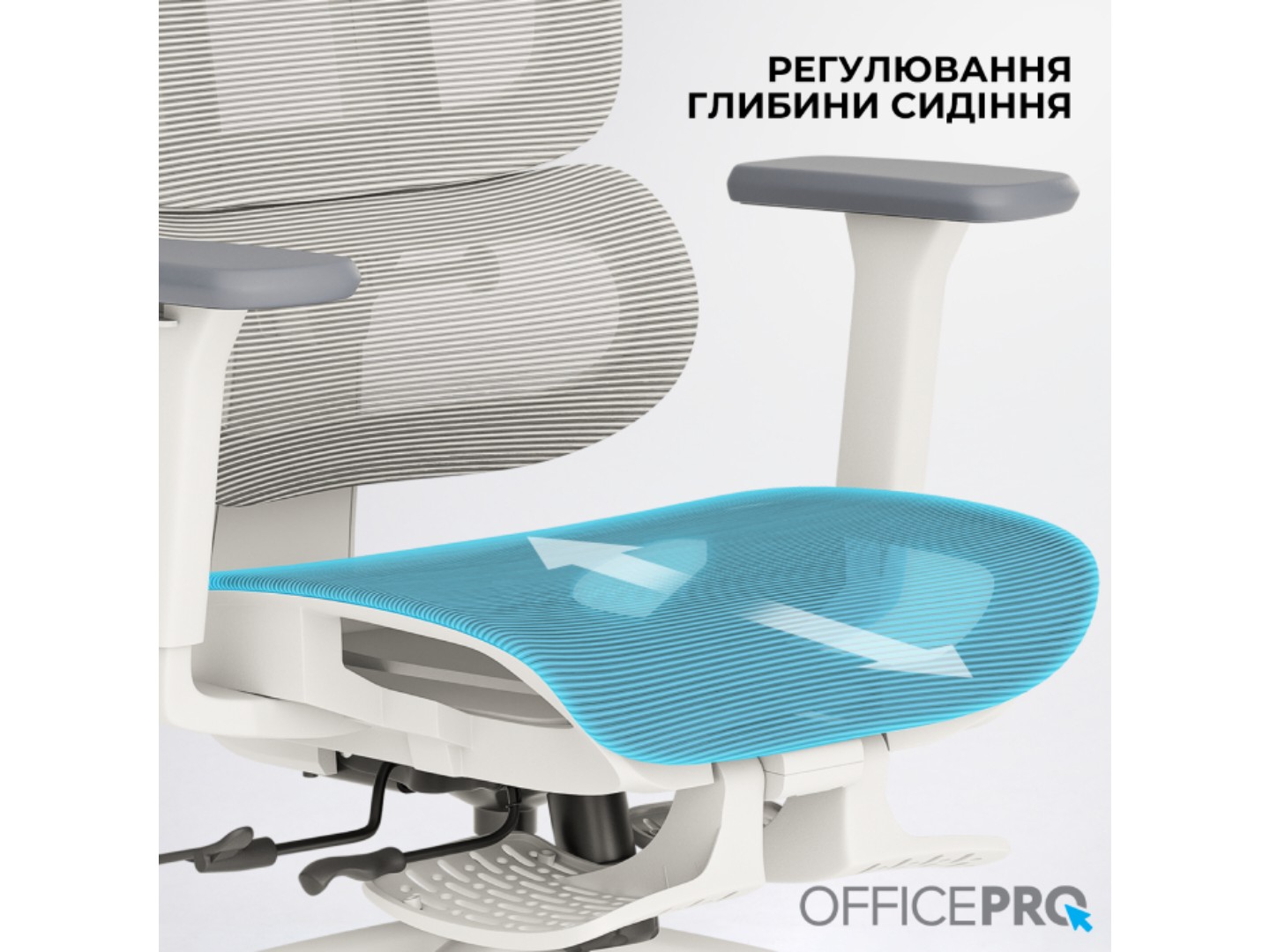 Крісло офісне OfficePro Skyline Footrest (OC750-W-LG-LG) White/Light Gray — фото 10