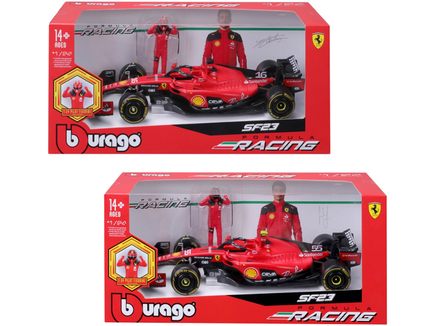 Колекційна машинка 1:24 Bburago з фігуркою - FERRARI SF-23 1:24 (18-26809) — фото 12