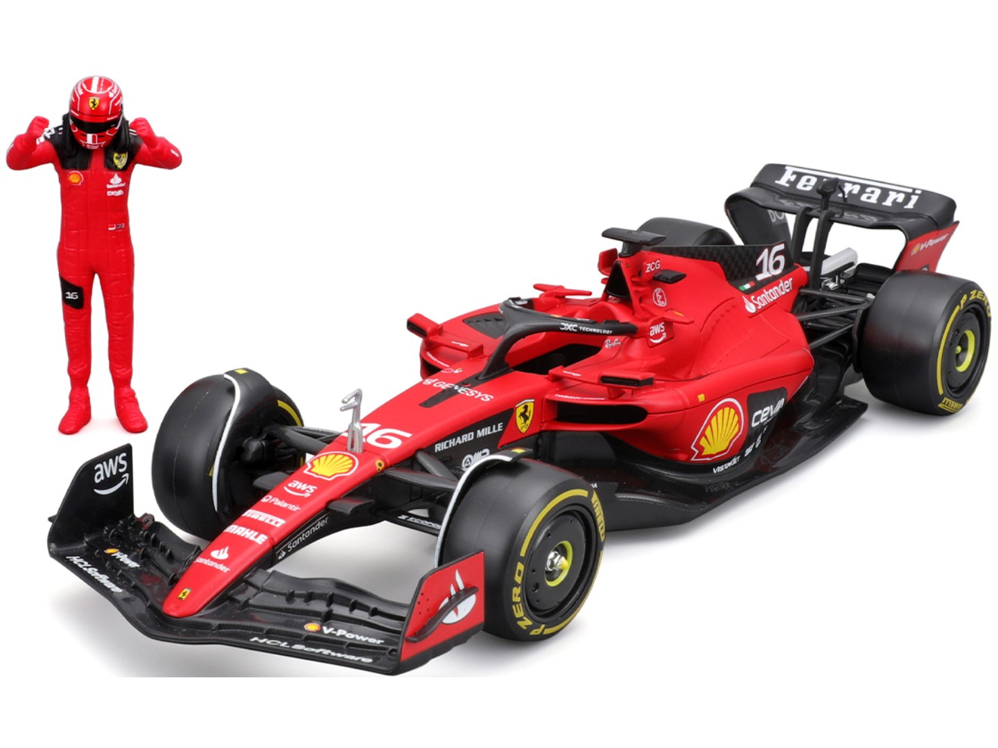 Колекційна машинка 1:24 Bburago з фігуркою - FERRARI SF-23 1:24 (18-26809) — фото 2