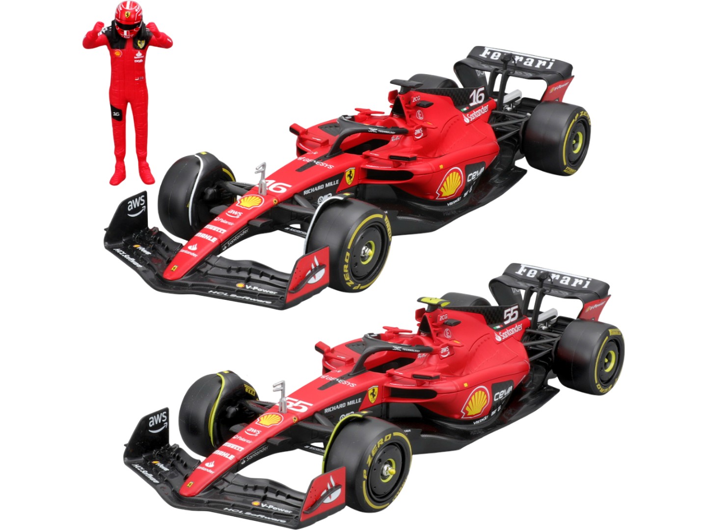 Колекційна машинка 1:24 Bburago з фігуркою - FERRARI SF-23 1:24 (18-26809) — фото 1