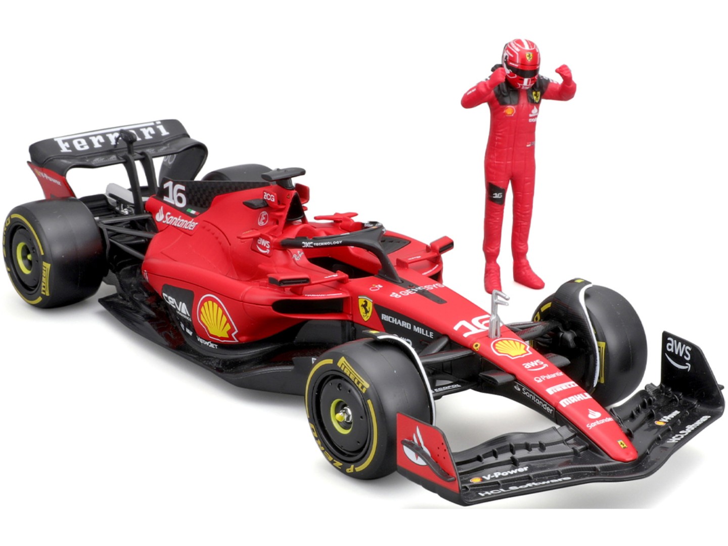 Колекційна машинка 1:24 Bburago з фігуркою - FERRARI SF-23 1:24 (18-26809) — фото 6