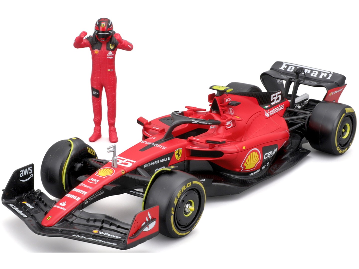 Колекційна машинка 1:24 Bburago з фігуркою - FERRARI SF-23 1:24 (18-26809) — фото 3