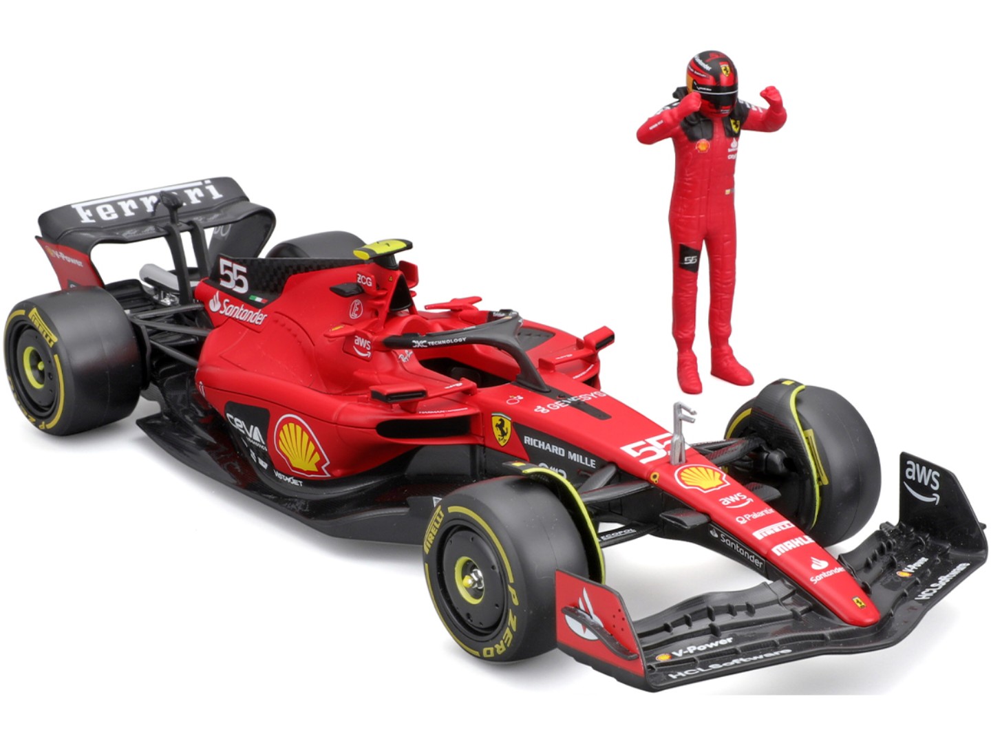 Колекційна машинка 1:24 Bburago з фігуркою - FERRARI SF-23 1:24 (18-26809) — фото 7