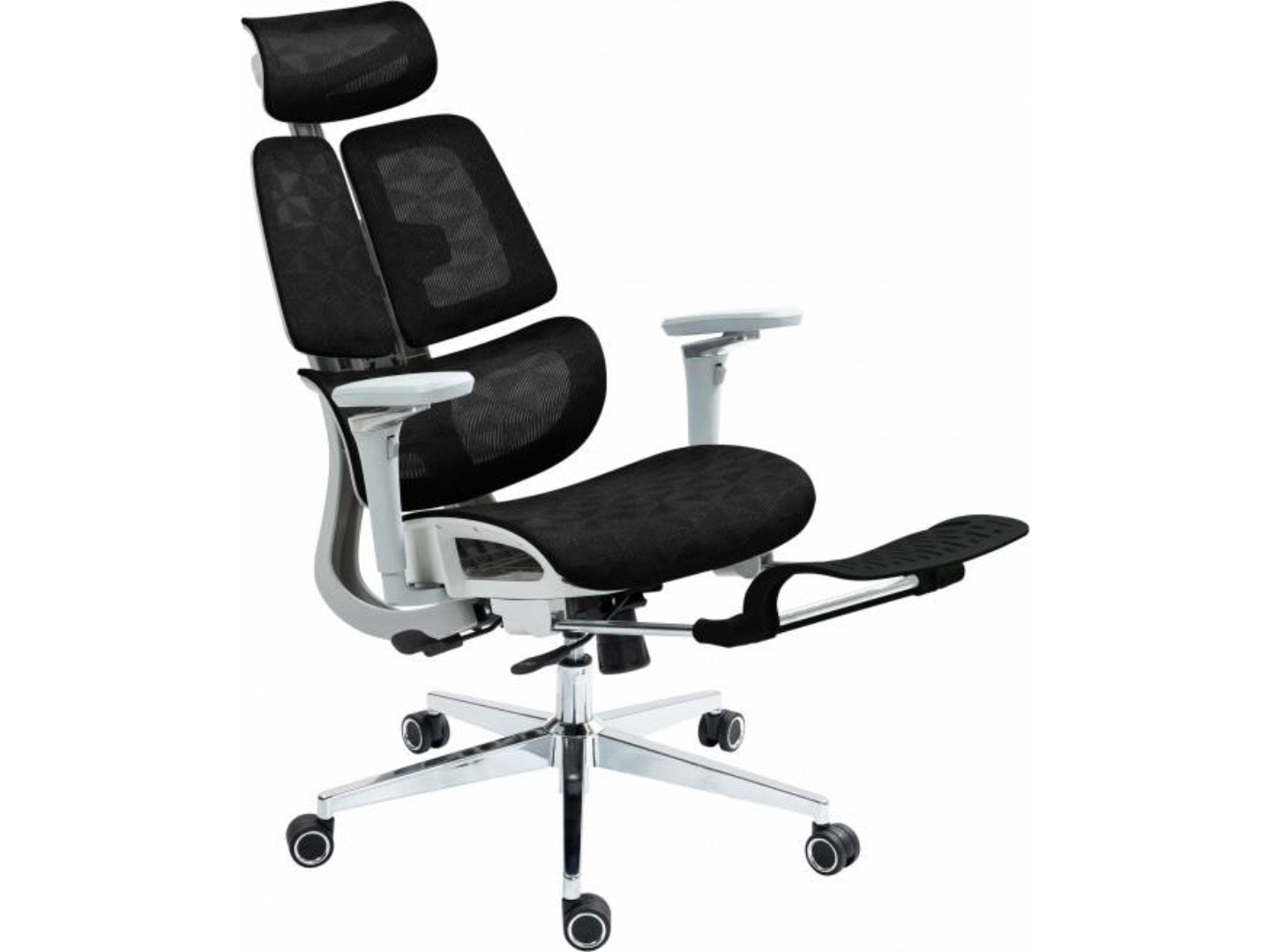 Крісло офісне GT Racer B-2450 White/Black — фото 8