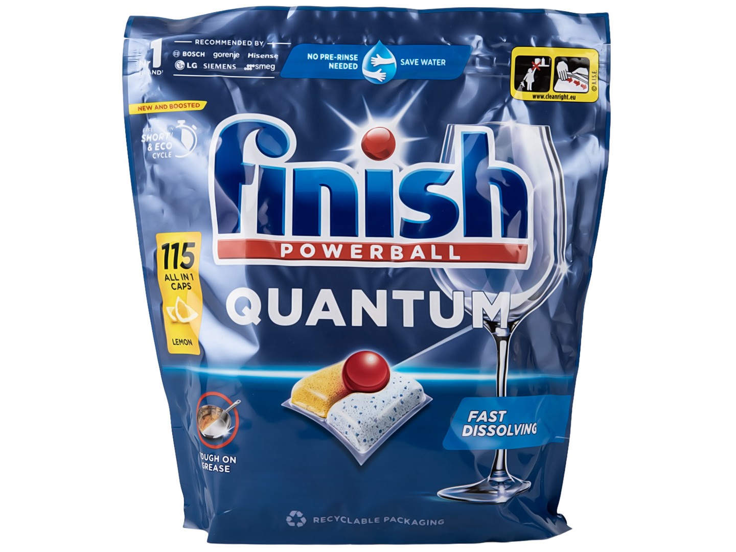 Таблетка для посудомийної машини Finish Quantum All in 1 Лимон 115 таблеток