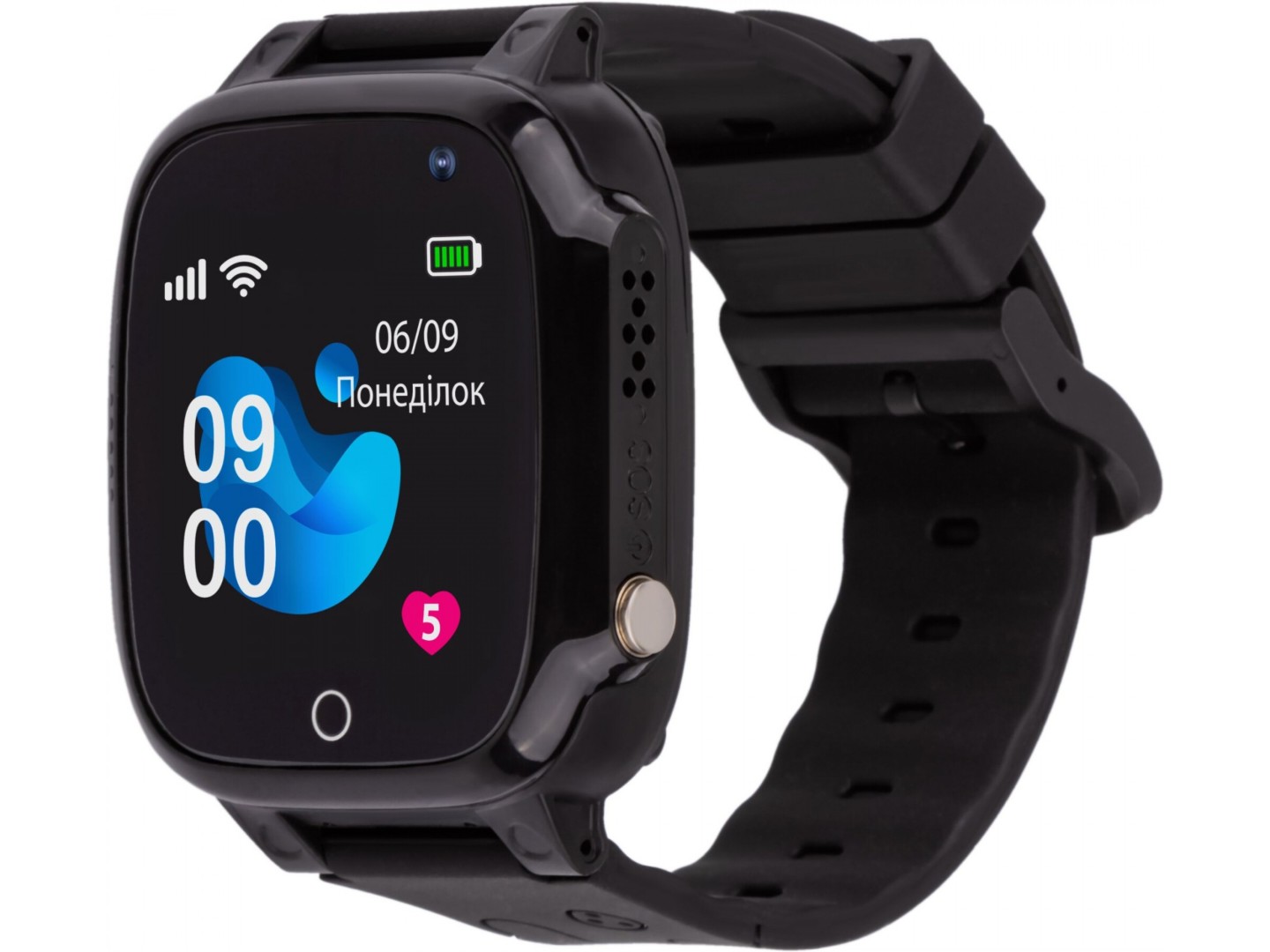 Дитячий годинник AmiGo GO008 Milky GPS WIFI Black