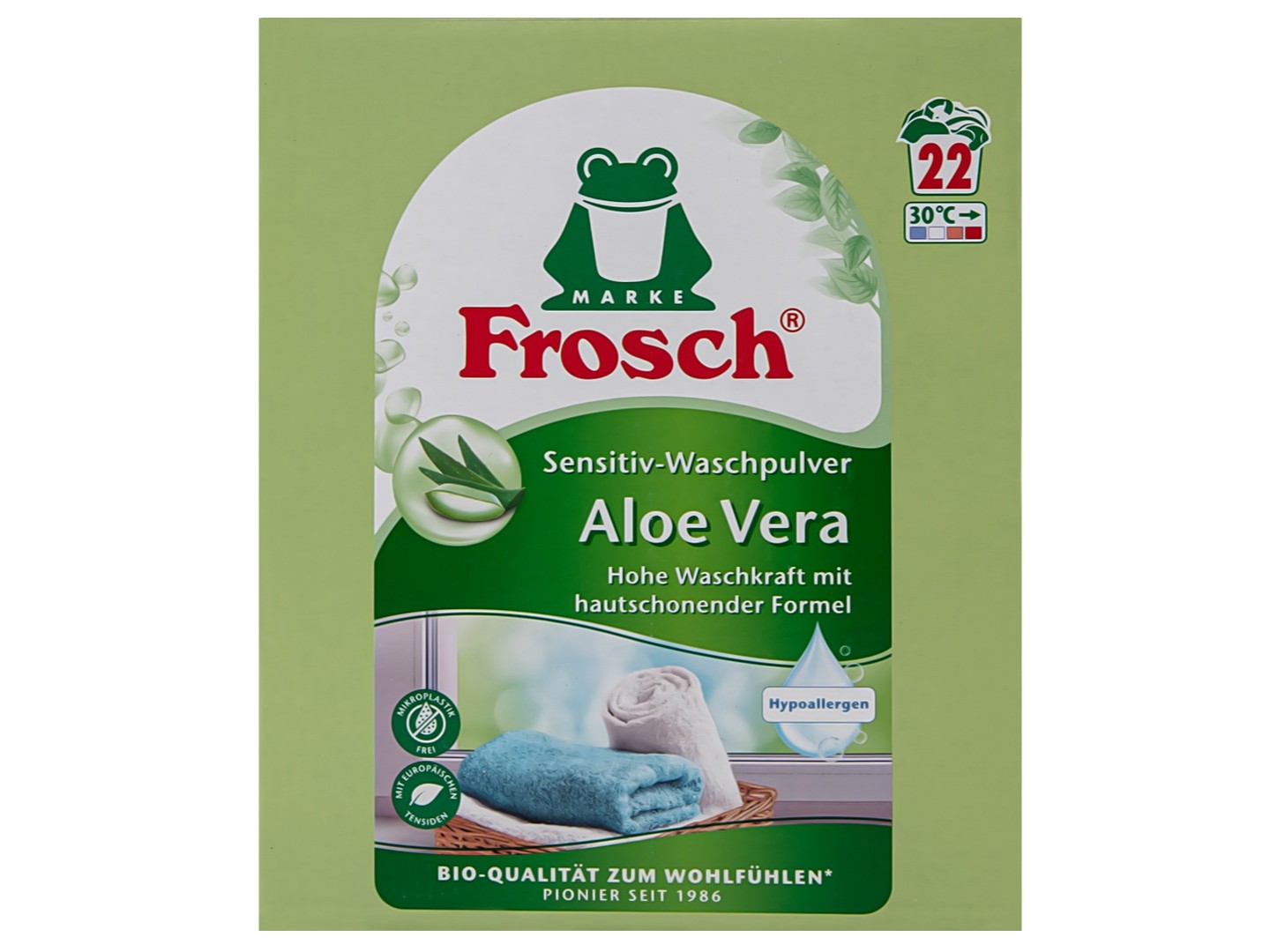 Пральний порошок Frosch концентрат Колор Алое Вера 1,45кг — фото 1