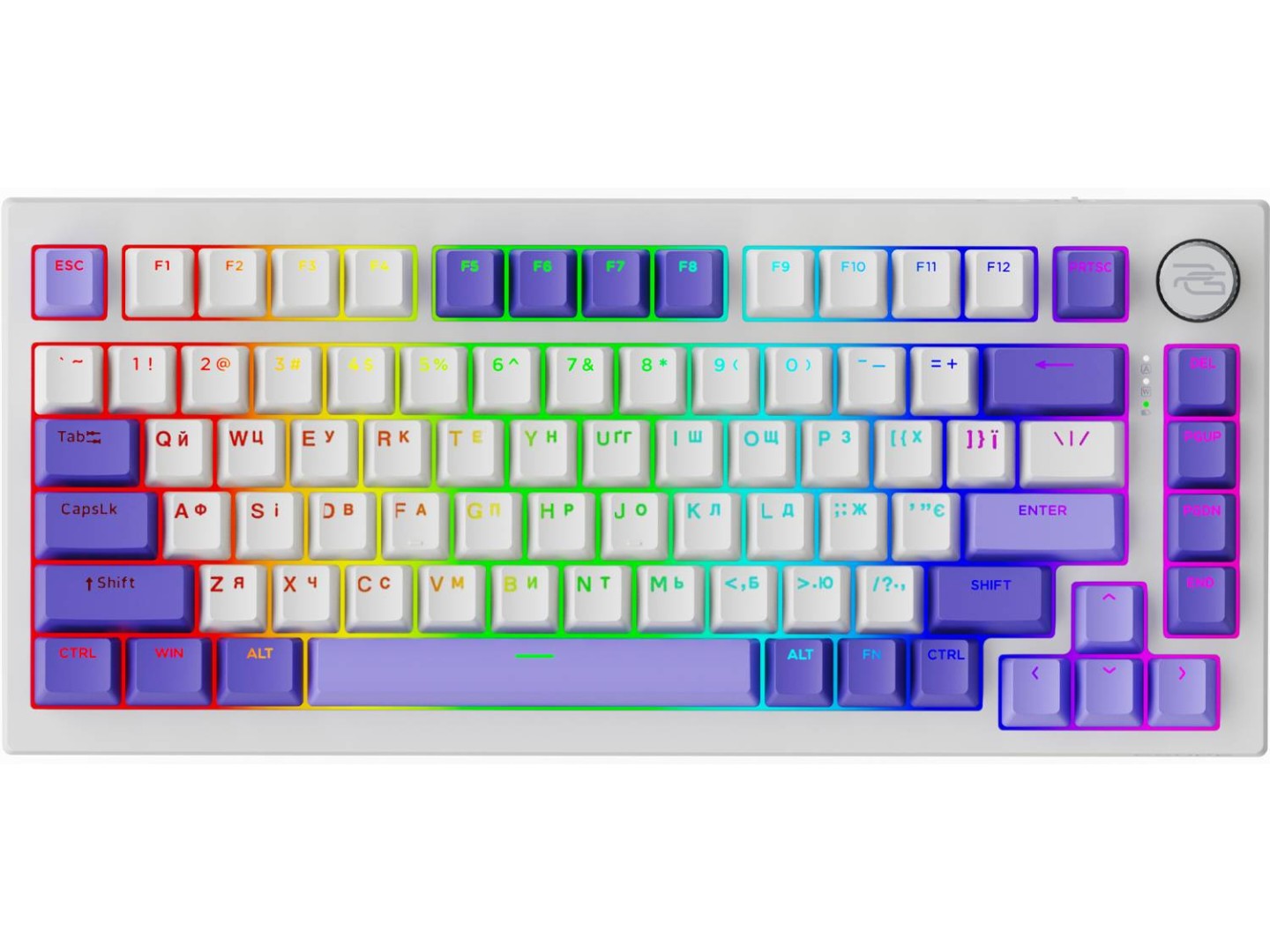 Клавіатура бездротова ігрова Proove Gaming Coupe (Ukraine Layout) white/purple (WKCP00022404)