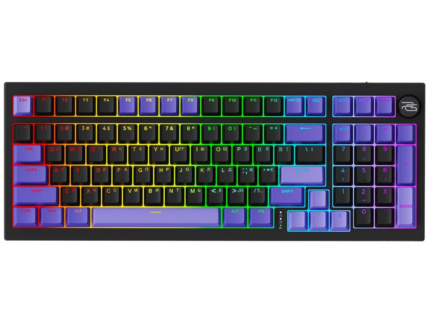 Клавіатура бездротова ігрова Proove Gaming Slicker Special Edition (Ukraine Layout) black/purple (WKSLSE022401)