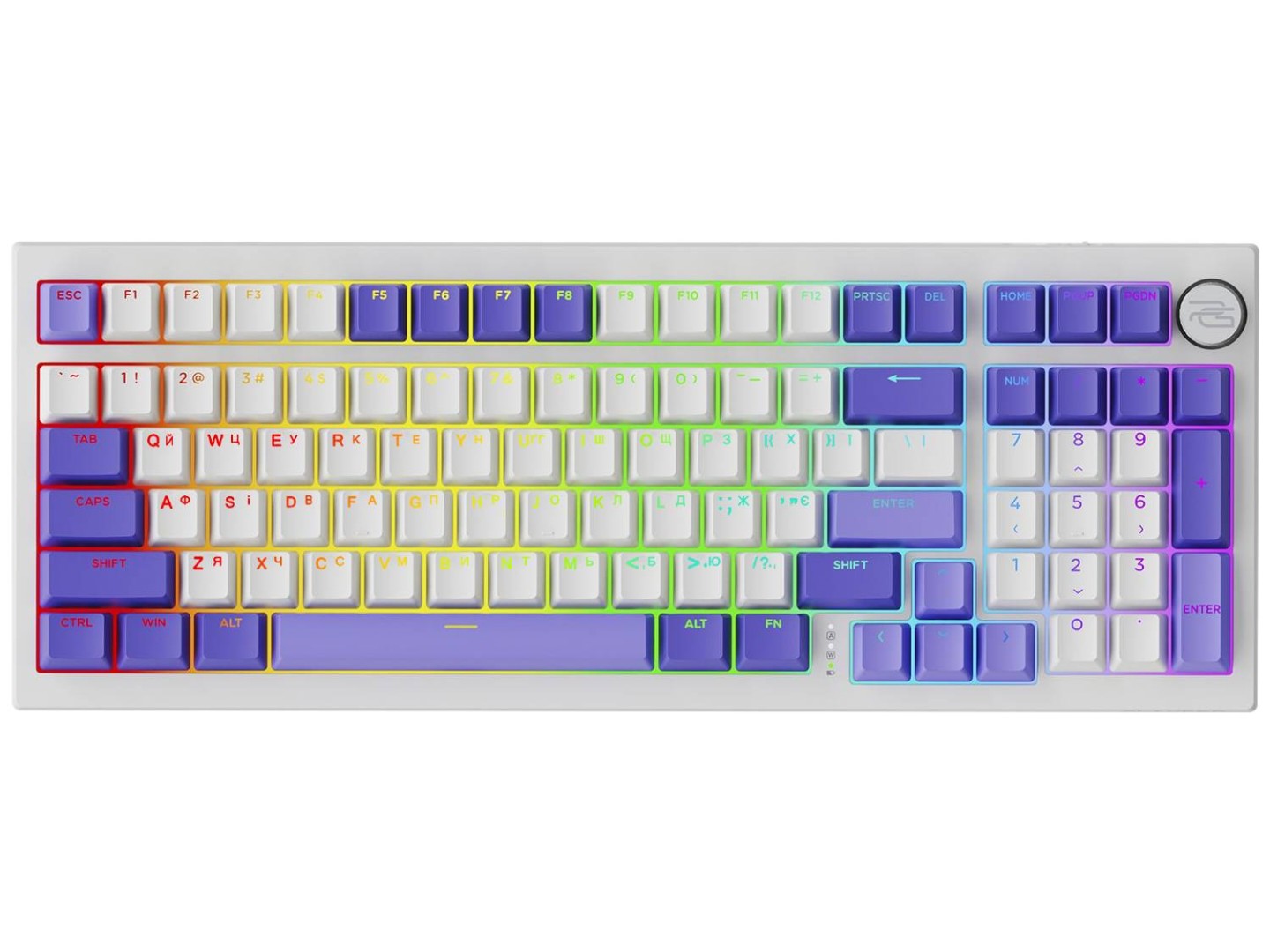 Клавіатура бездротова ігрова Proove Gaming Slicker Special Edition (Ukraine Layout) white/purple (WKSLSE022416)