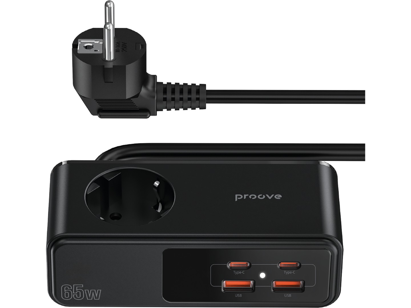 Мережевий фільтр Proove Homester Pro 65W (AC + 2xType-C + 2xUSB) 1.5m Black (PSHP25002201)
