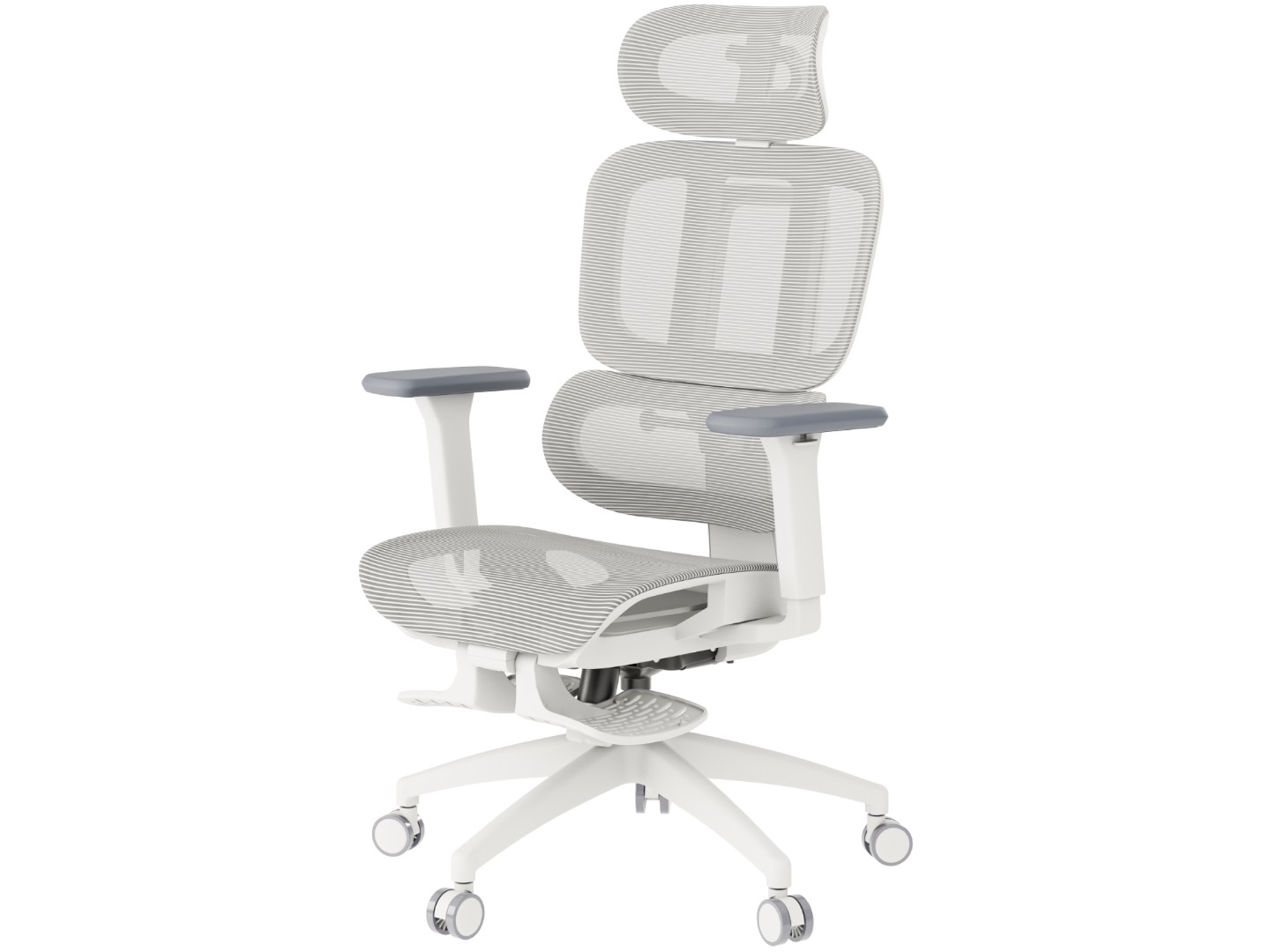 Крісло офісне OfficePro Skyline Footrest (OC750-W-LG-LG) White/Light Gray — фото 1