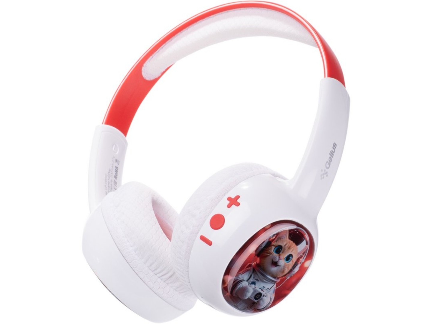 Навушники накладні бездротові Gelius KIDPlay GP HP-010 White/Red (101292) — фото 1