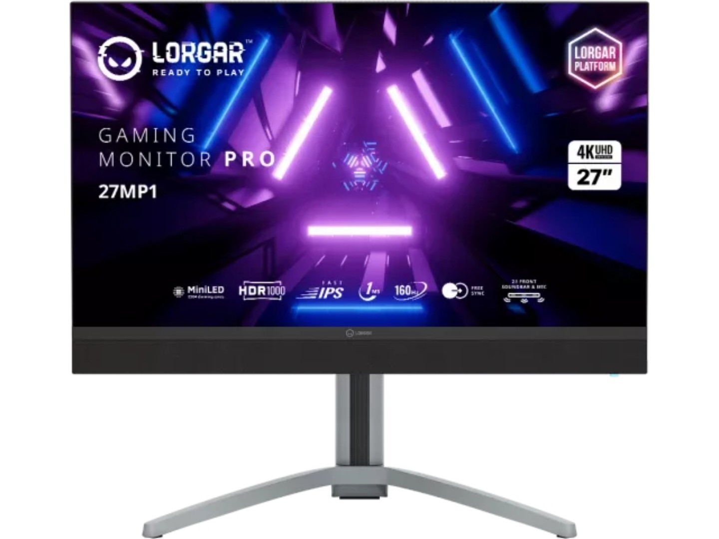 Монітор ігровий Lorgar 27MP1 UHD MiniLED 1ms IPS 160Hz (LRG-27MP1U160-GY)