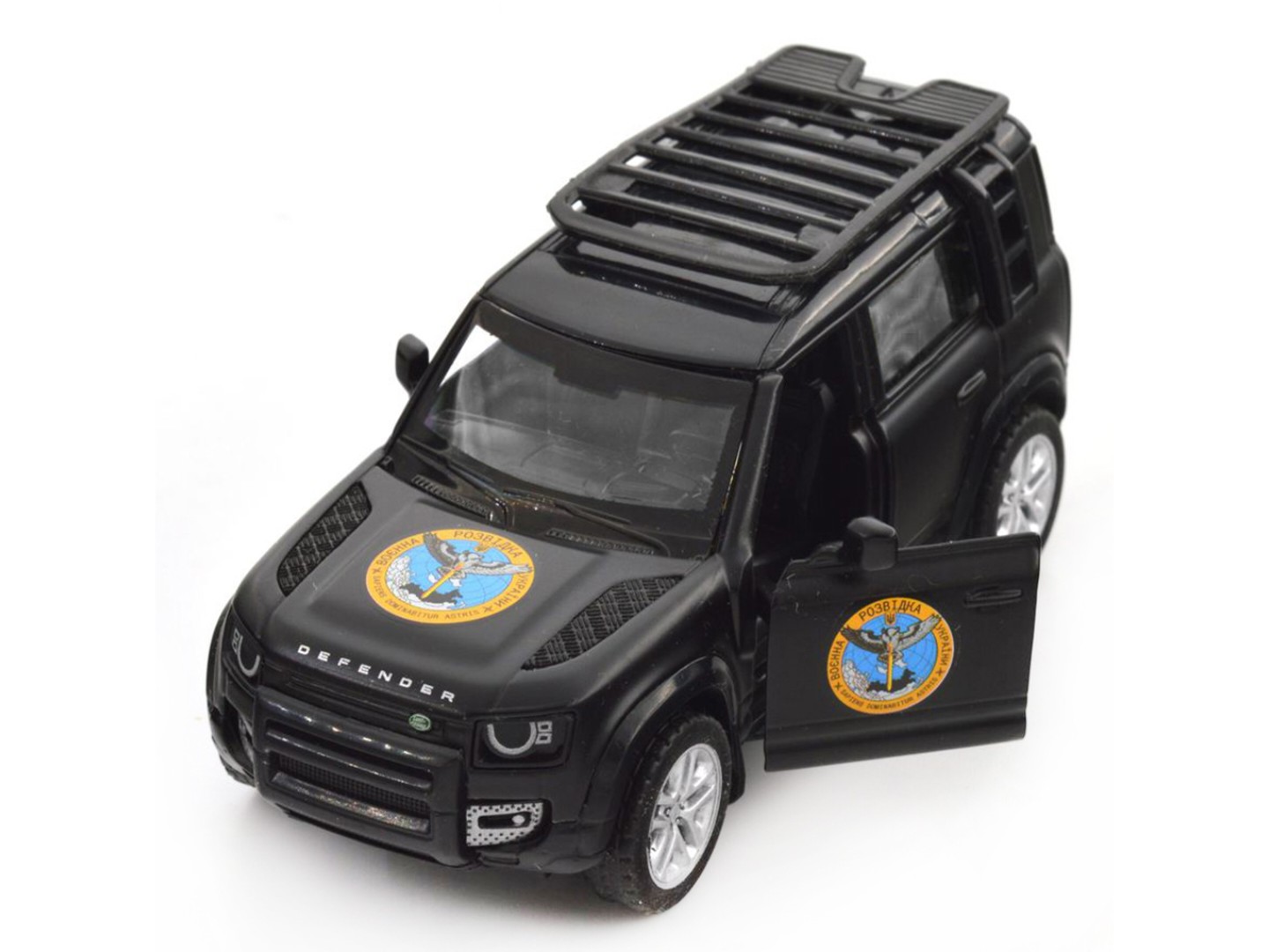 Наземна військова техніка TechnoDrive Шеврони Героїв LAND ROVER DEFENDER 110 ГУР МО (250364M) — фото 9