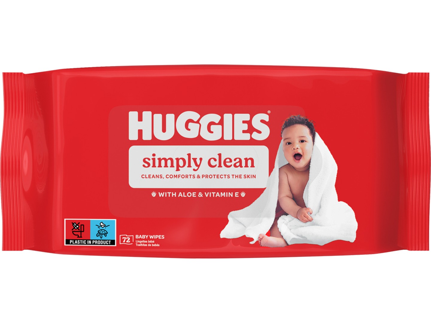 Серветки вологі для дітей Huggies Simply Clean, 72 шт. (5029053582238) — фото 1