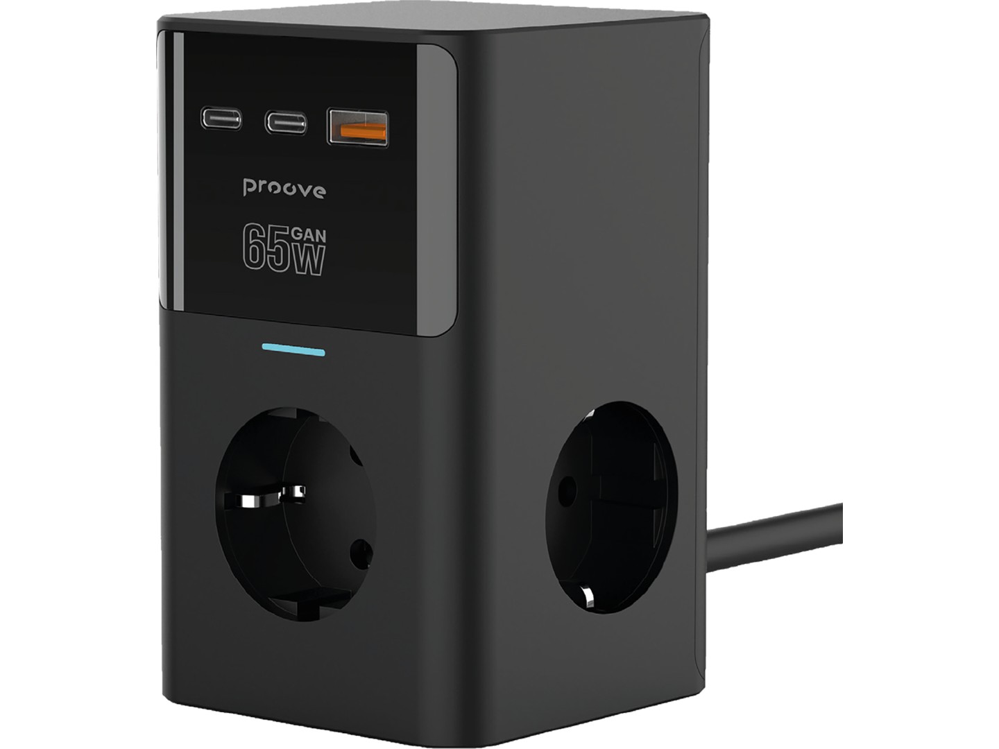 Мережевий зарядний пристрій Proove Power Cube 65W (3xAC + 2xType-C + 1xUSB) 1.5m black (PSPC36801201) — фото 2