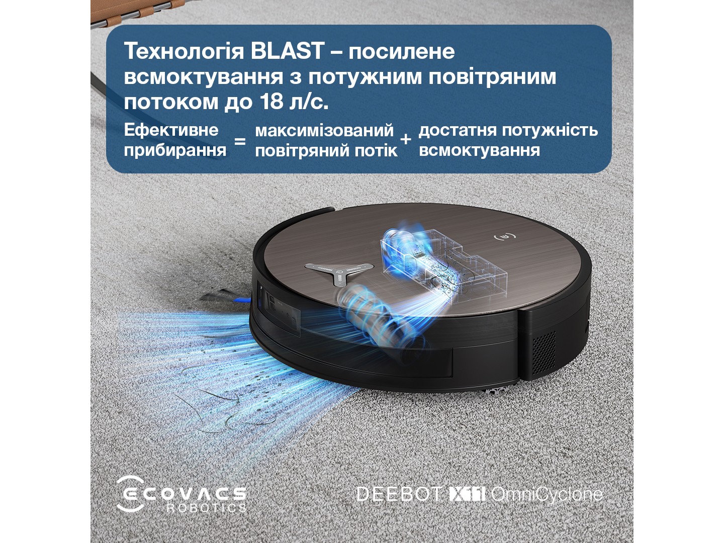 Робот-пилосос миючий Ecovacs DEEBOT X11 OMNICYCLONE — фото 3