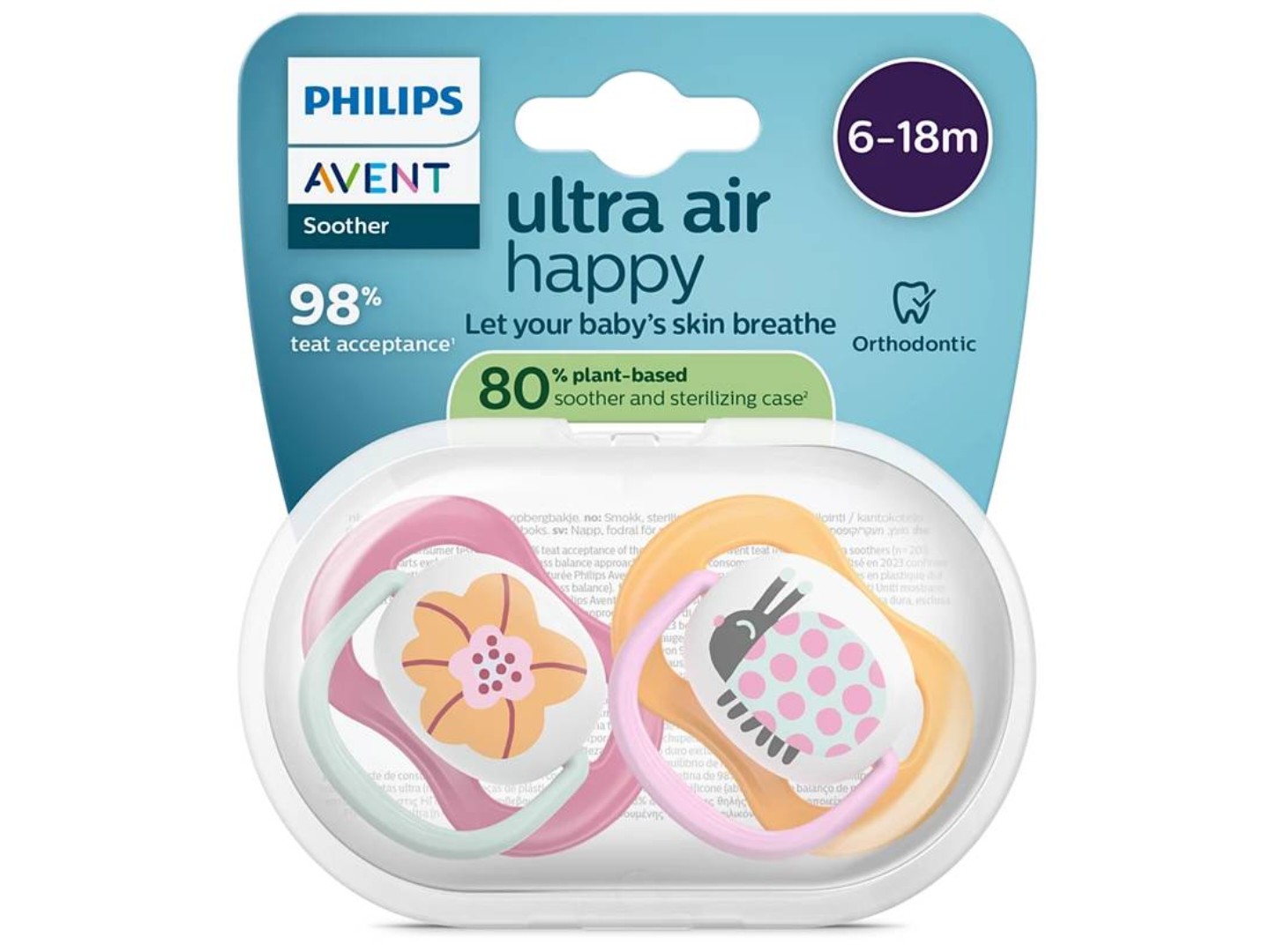 Ортодонтична пустушка Philips Avent Ultra Air, 6-18 міс. (SCF080/27) — фото 7
