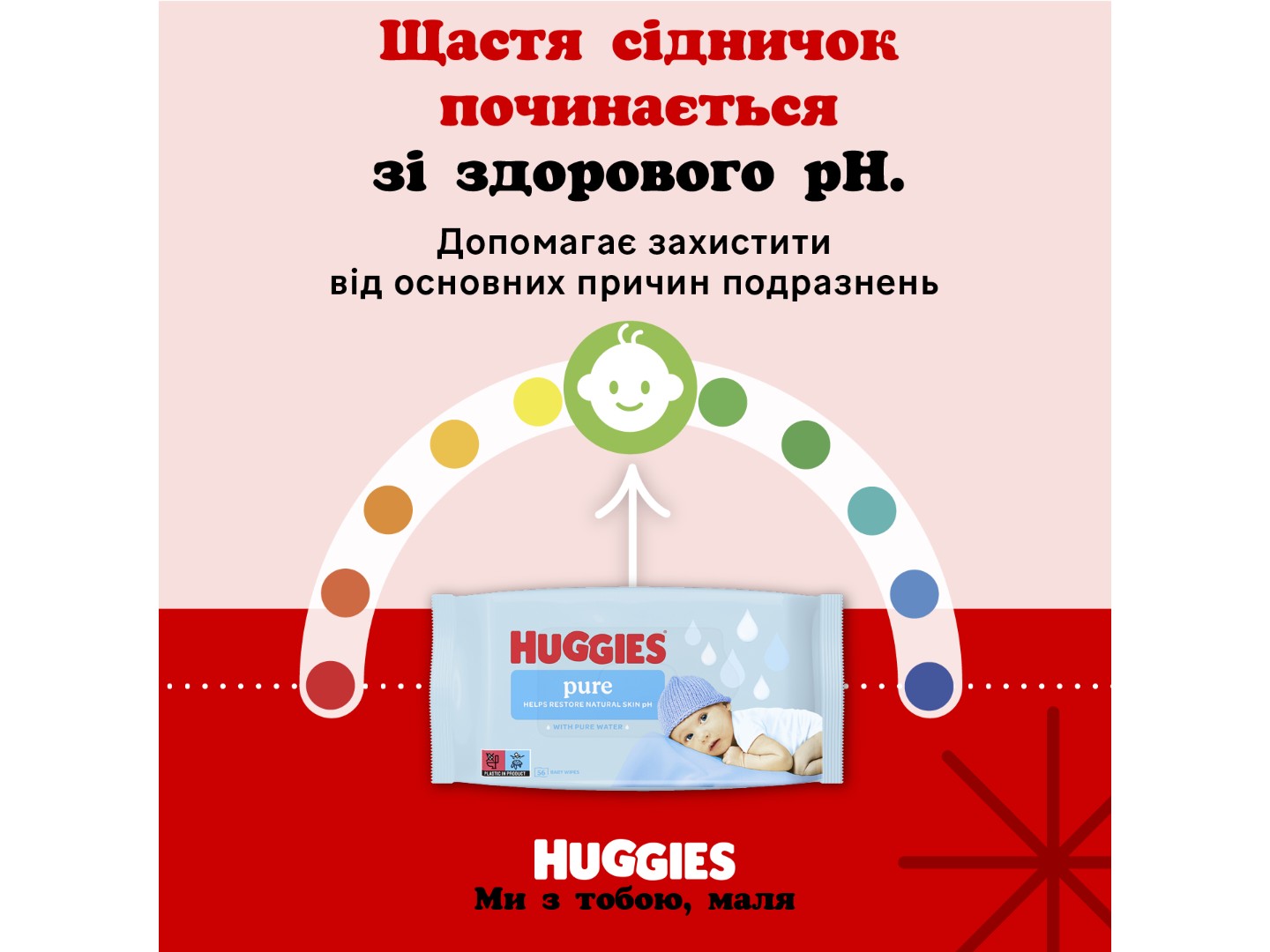 Вологі серветки для немовлят Huggies Pure 2+1 (56х3), 168 шт. (5029053550091) — фото 10