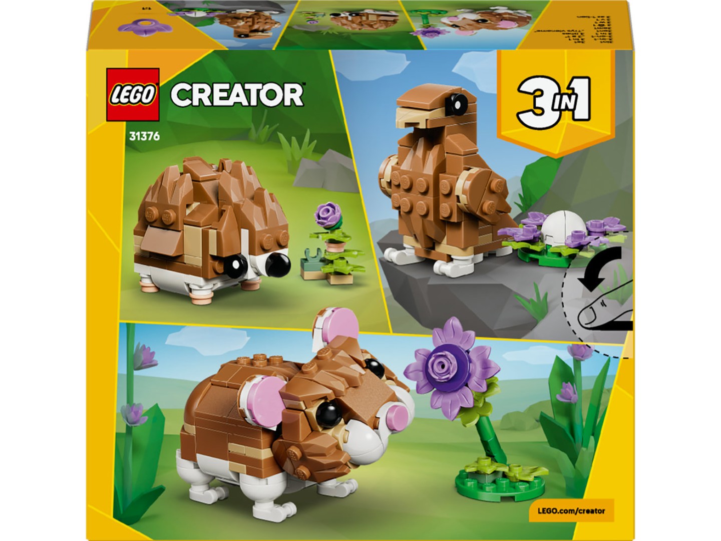 Конструктор LEGO Creator Чарівний хом'як з квіткою (31376) — фото 2