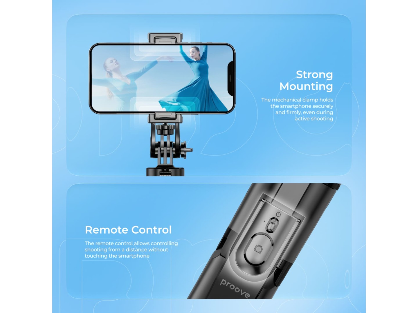 Трипод для селфі Proove MegaStick Selfie Stick Tripod (1530 mm) Black — фото 6