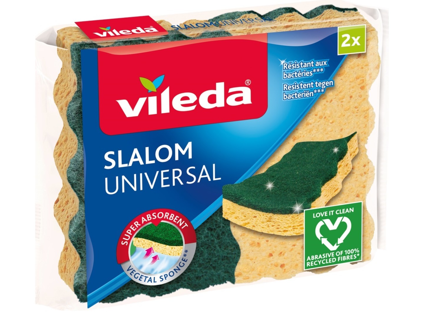 Набір губок целюлозних для миття посуду Vileda Slalom Universal 2 шт. (3161460001406)