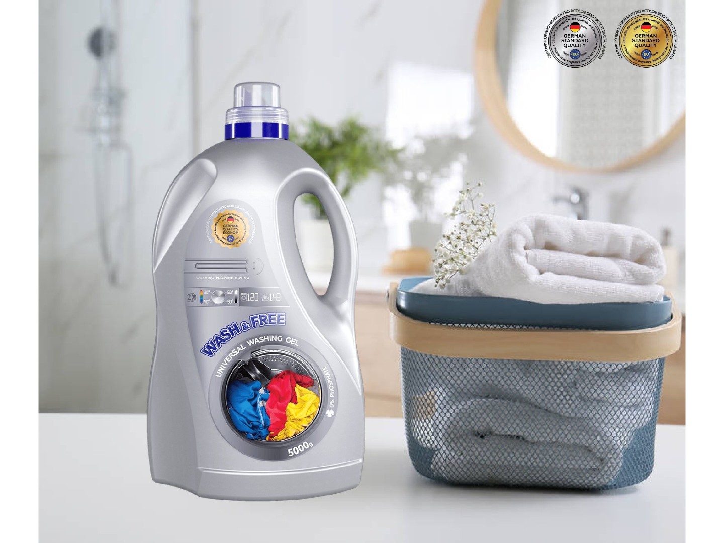 Гель для прання WASH & FREE універсальний 5000 г, 143 циклу — фото 2