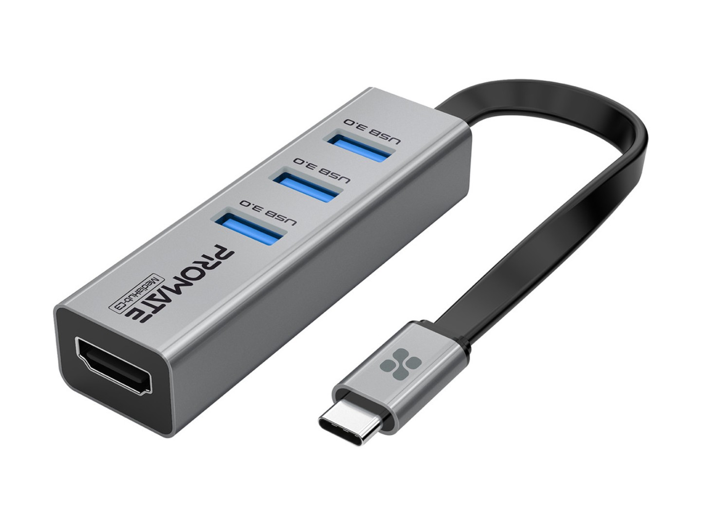 Хаб USB Promate Mediahub-c3.grey