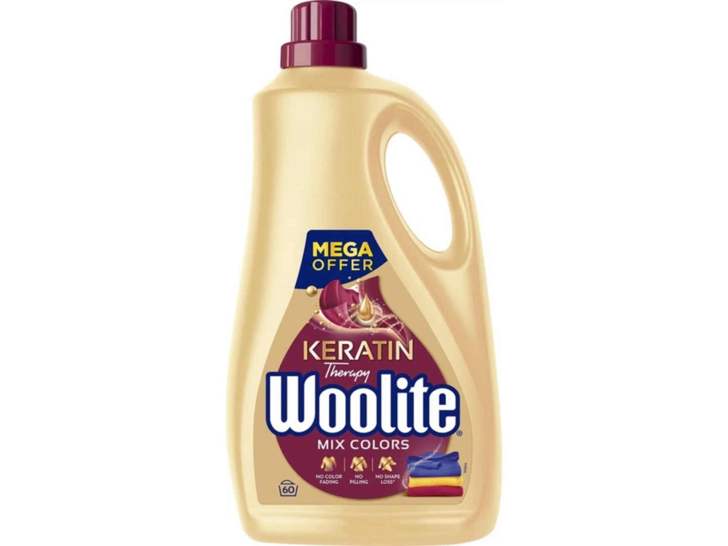Засіб для делікатного прання Woolite д/кольор.тканин з кератином 3,6 л — фото 1