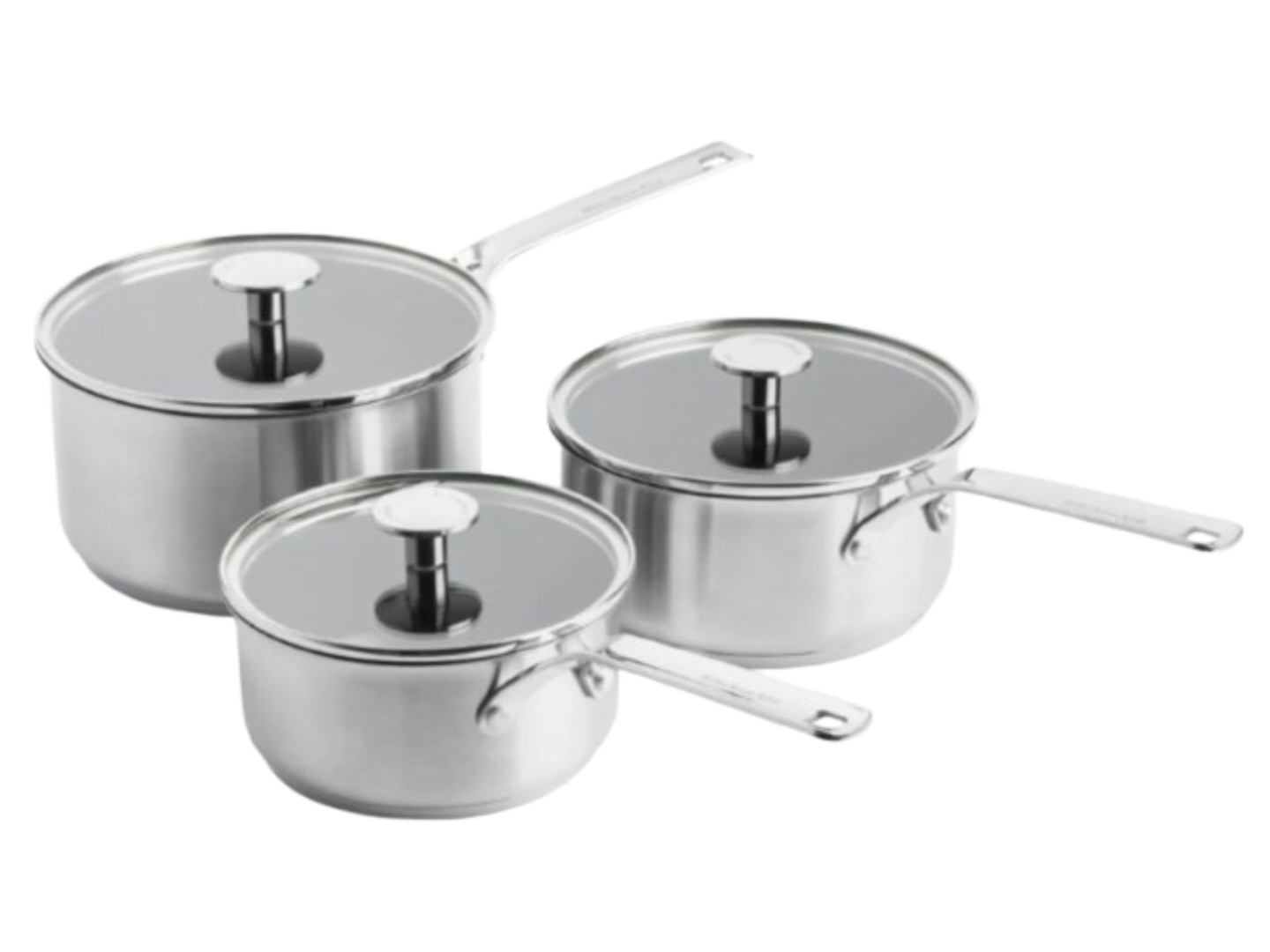 Набір ковшів KitchenAid з кришками KitchenAid SSS, 16/18/20 см, 1.5/2.1/3.1 л (CC005740-001)