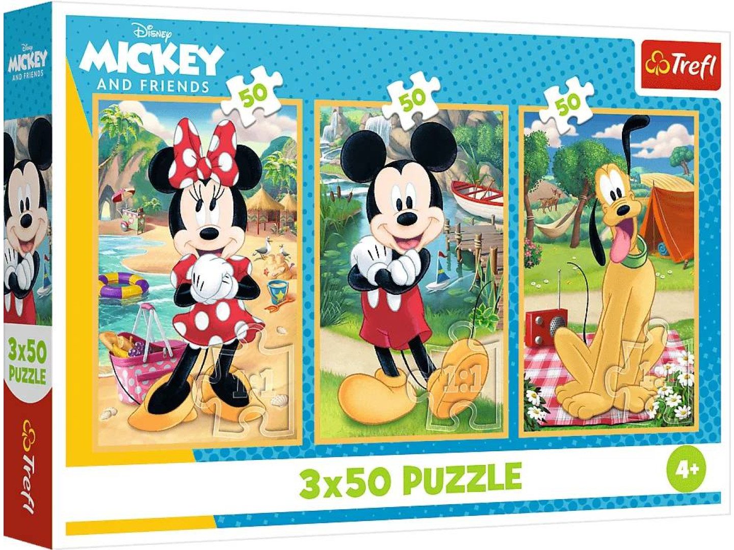 Пазли (3-4 роки) Trefl 3x50 Mickey&friends Миша на святі (5900511348811) — фото 1
