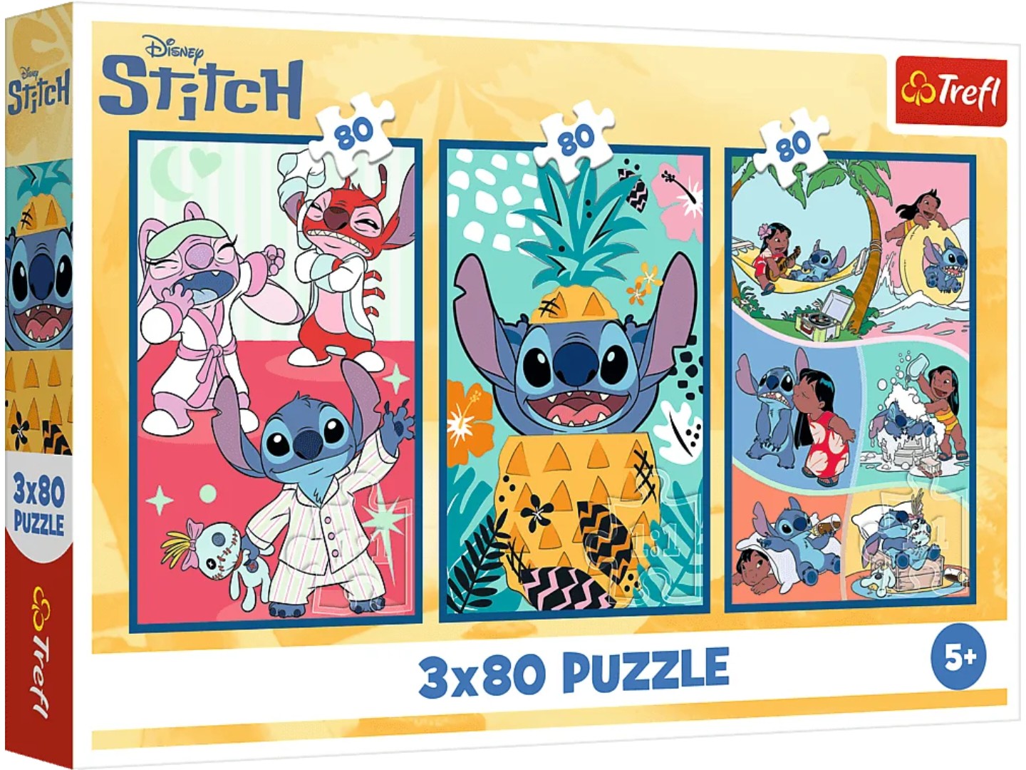 Пазли (5-7 років) Trefl 3x80 Lilo&Stitch Світ Cтіча (48859) — фото 1