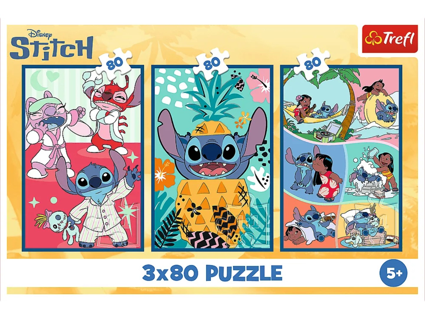 Пазли (5-7 років) Trefl 3x80 Lilo&Stitch Світ Cтіча (48859) — фото 3