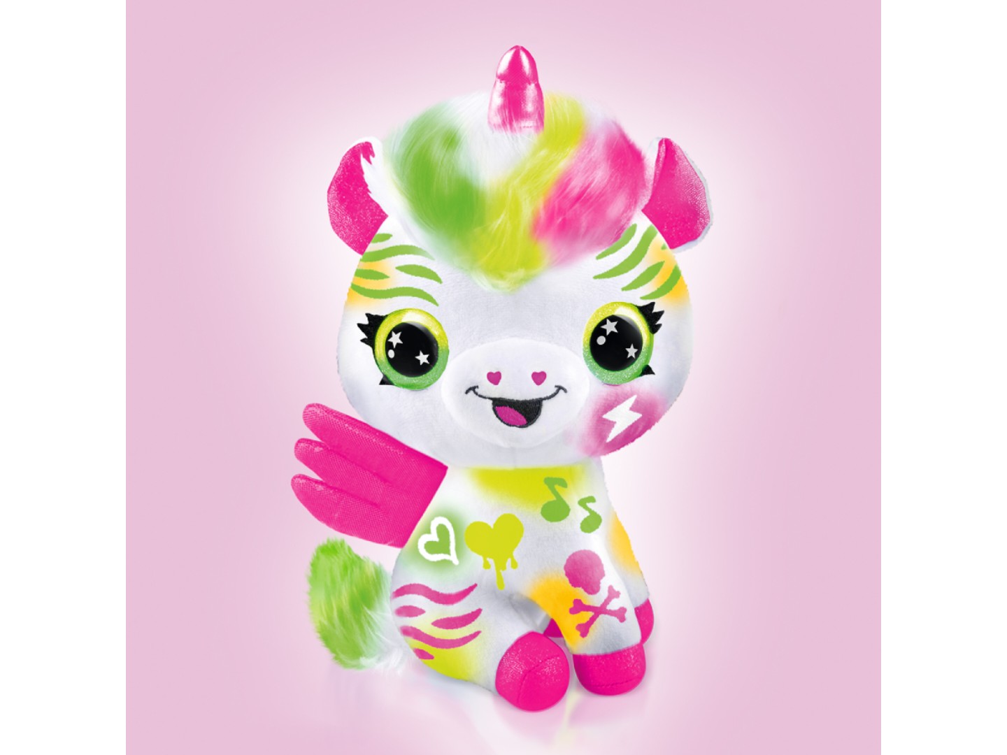 Набір для декупажу та розпису Canal Toys DIY AIRBRUSH PLUSH - Єдиноріг Неон з фломастерами (AIR024/1) — фото 4