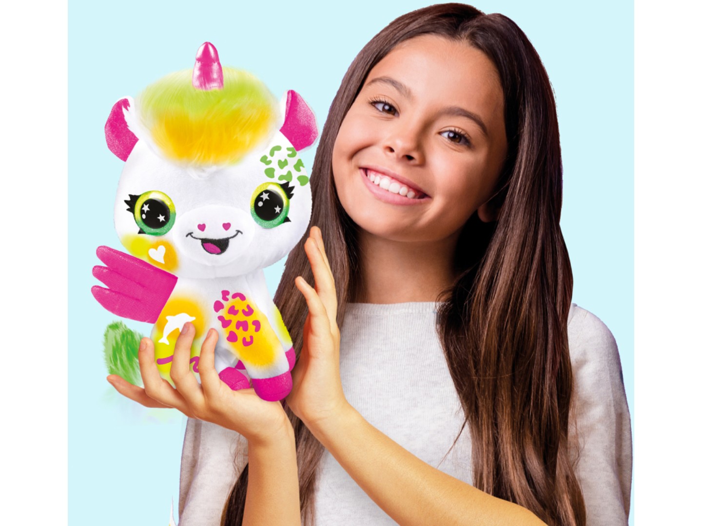 Набір для декупажу та розпису Canal Toys DIY AIRBRUSH PLUSH - Єдиноріг Неон з фломастерами (AIR024/1) — фото 2