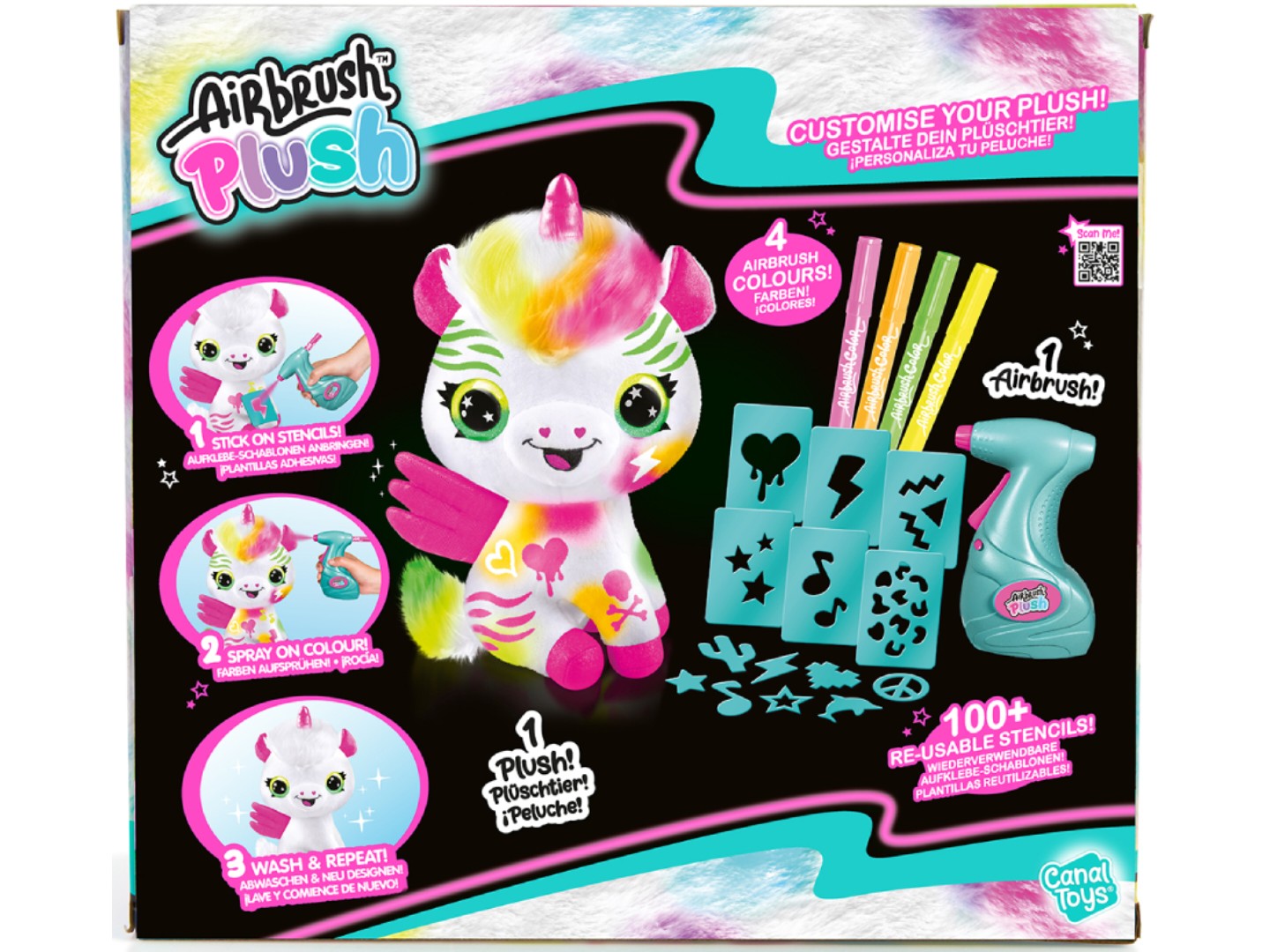 Набір для декупажу та розпису Canal Toys DIY AIRBRUSH PLUSH - Єдиноріг Неон з фломастерами (AIR024/1) — фото 15