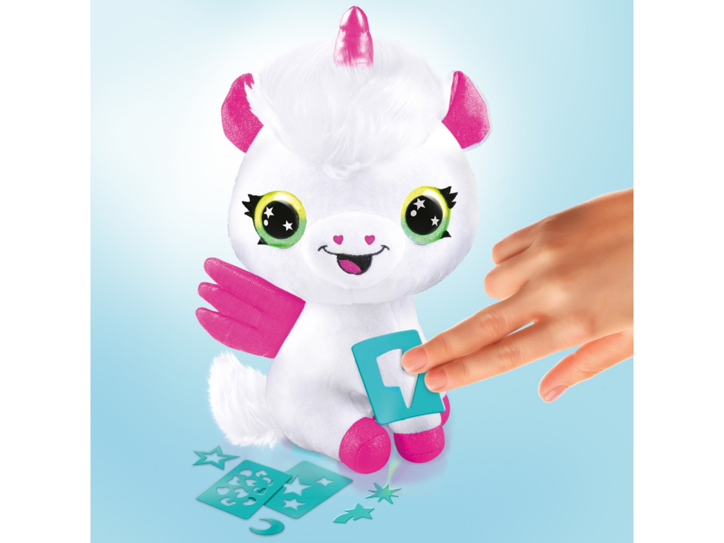 Набір для декупажу та розпису Canal Toys DIY AIRBRUSH PLUSH - Єдиноріг Неон з фломастерами (AIR024/1) — фото 6