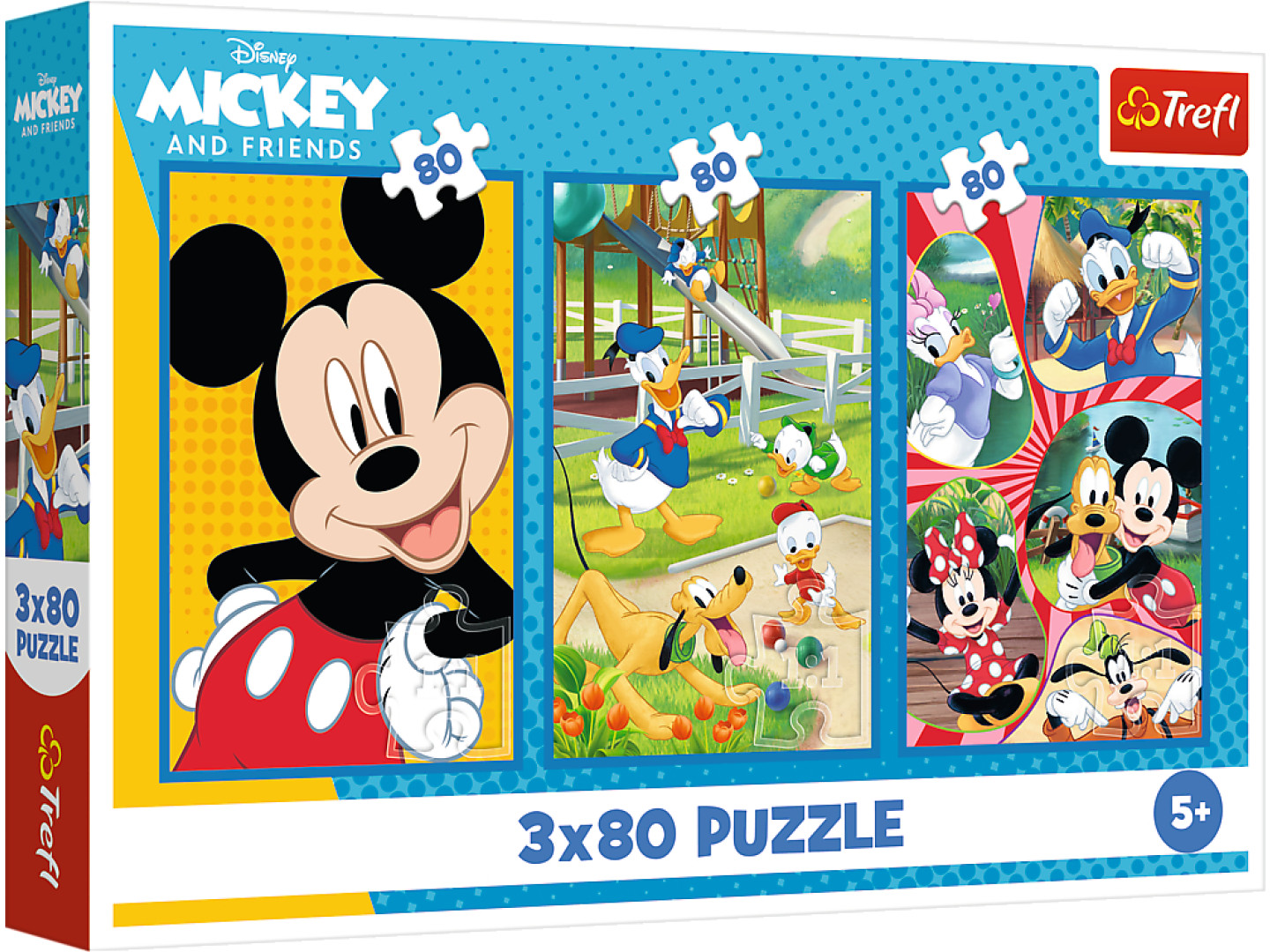Пазли (5-7 років) Trefl 3x80 Mickey&friends Команда Міккі Мауса (48873) — фото 1