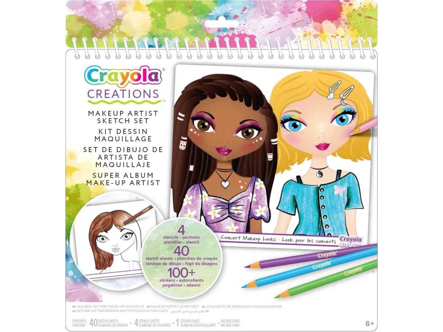 Набір для творчості мікс Crayola ''Юний візажист'' великий, з наклейками та трафаретами, 40 стор. (04-1056) — фото 1