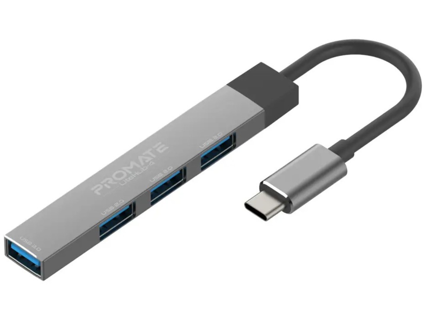 Хаб USB Promate Litehub-4 Grey