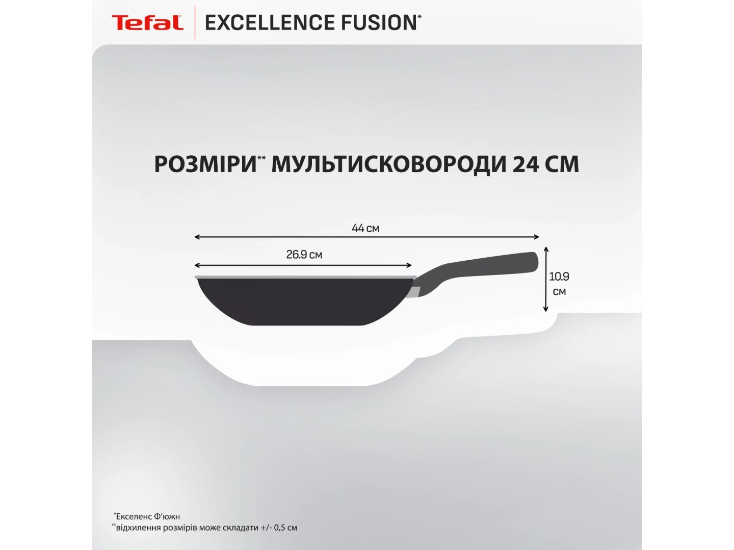 Сковорода універсальна Tefal G3388402 Excellence Fusion 24 см, з кришкою — фото 3