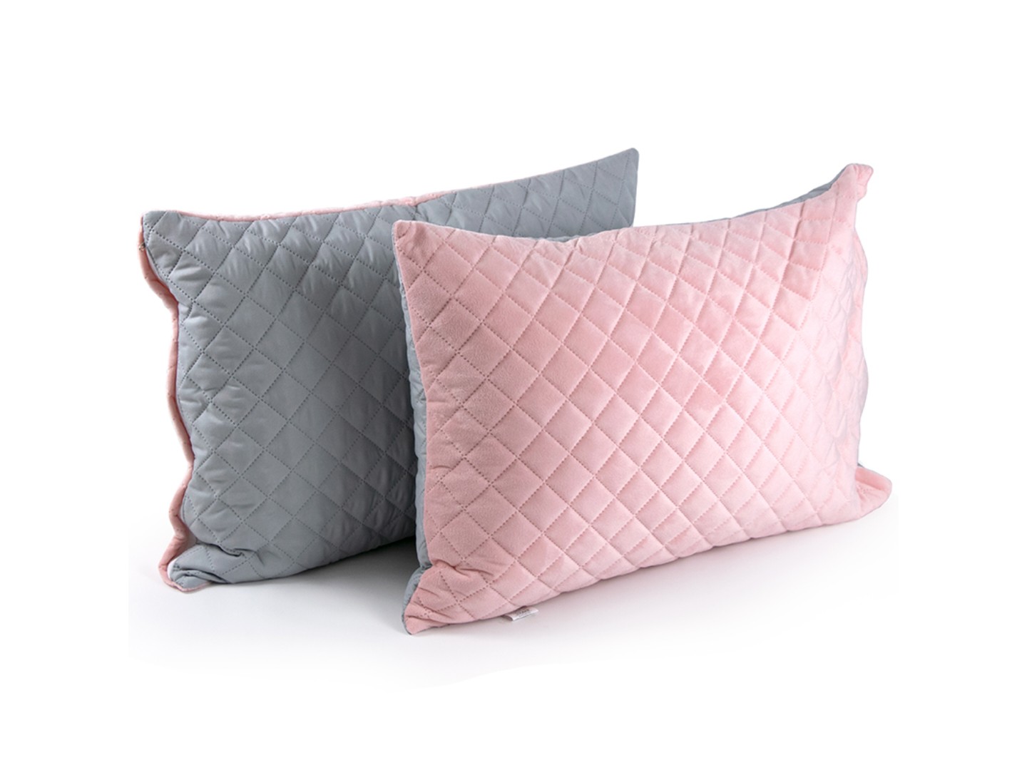 Чохол для подушки Руно велюр 50х70 (382.55_Pink and Grey ромб) — фото 2
