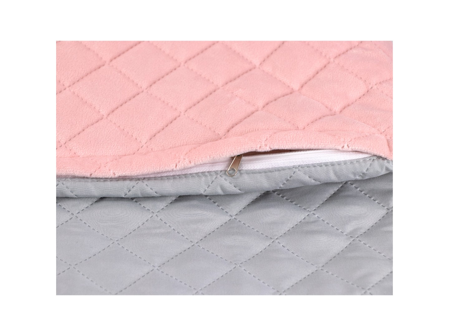 Чохол для подушки Руно велюр 50х70 (382.55_Pink and Grey ромб) — фото 3