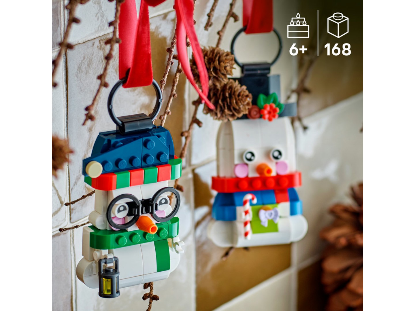 Конструктор LEGO Iconic Прикраси зі сніговиком (40812) — фото 4