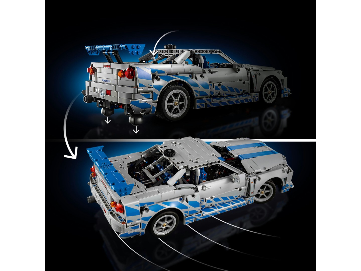 Конструктор LEGO Technic Подвійний форсаж Автомобіль Nissan Skyline GT-R (R34) (42210) — фото 7