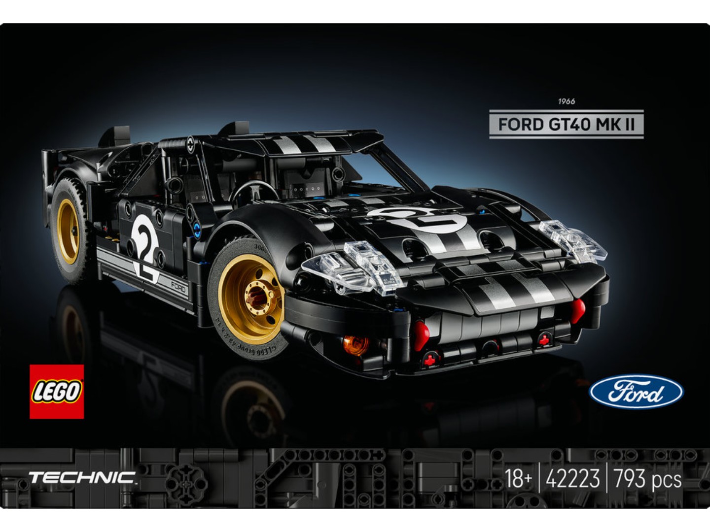 Конструктор LEGO Technic Автомобіль для перегонів Ford GT40 MKII 1966 року (42223) — фото 11