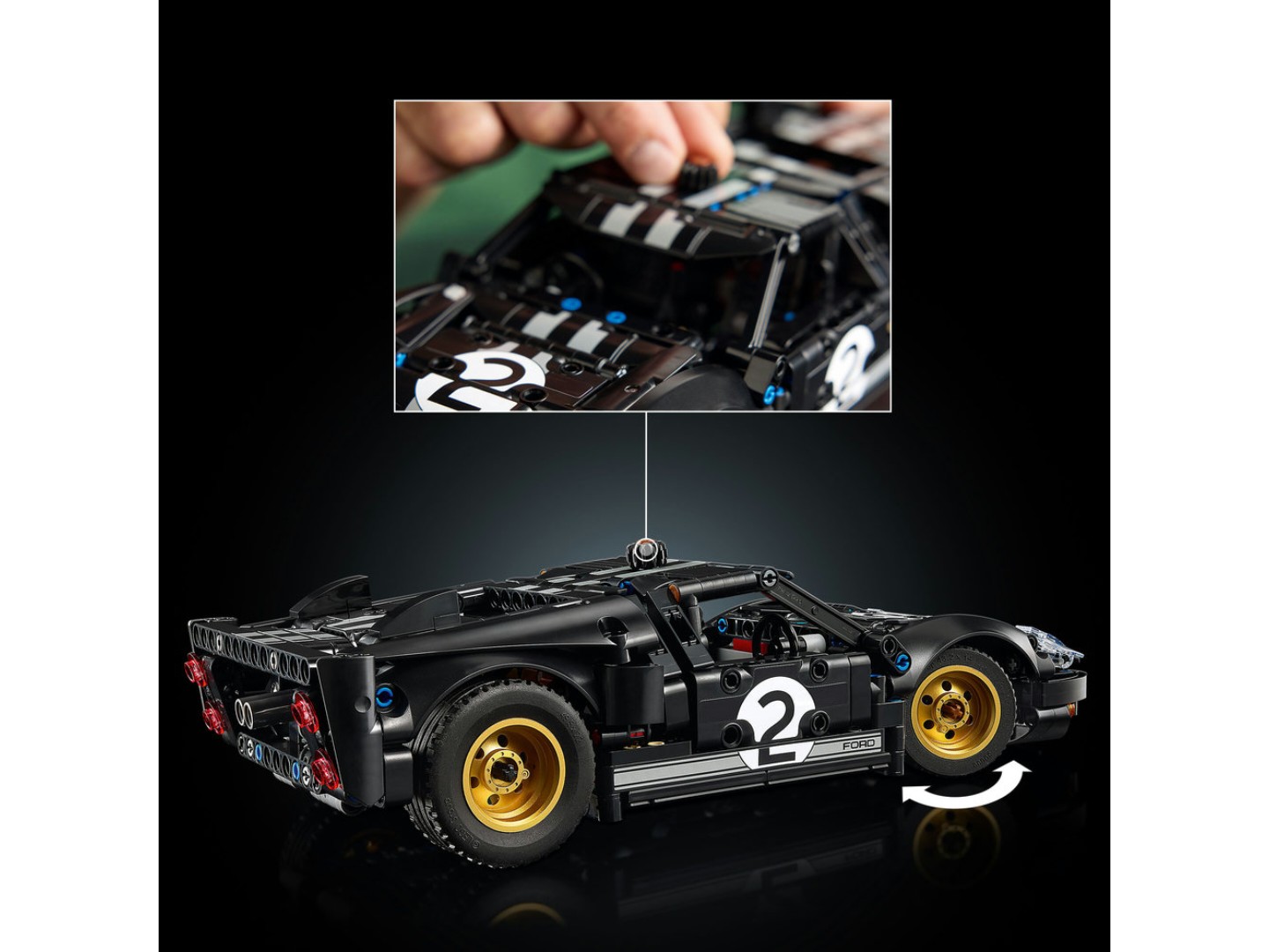 Конструктор LEGO Technic Автомобіль для перегонів Ford GT40 MKII 1966 року (42223) — фото 6