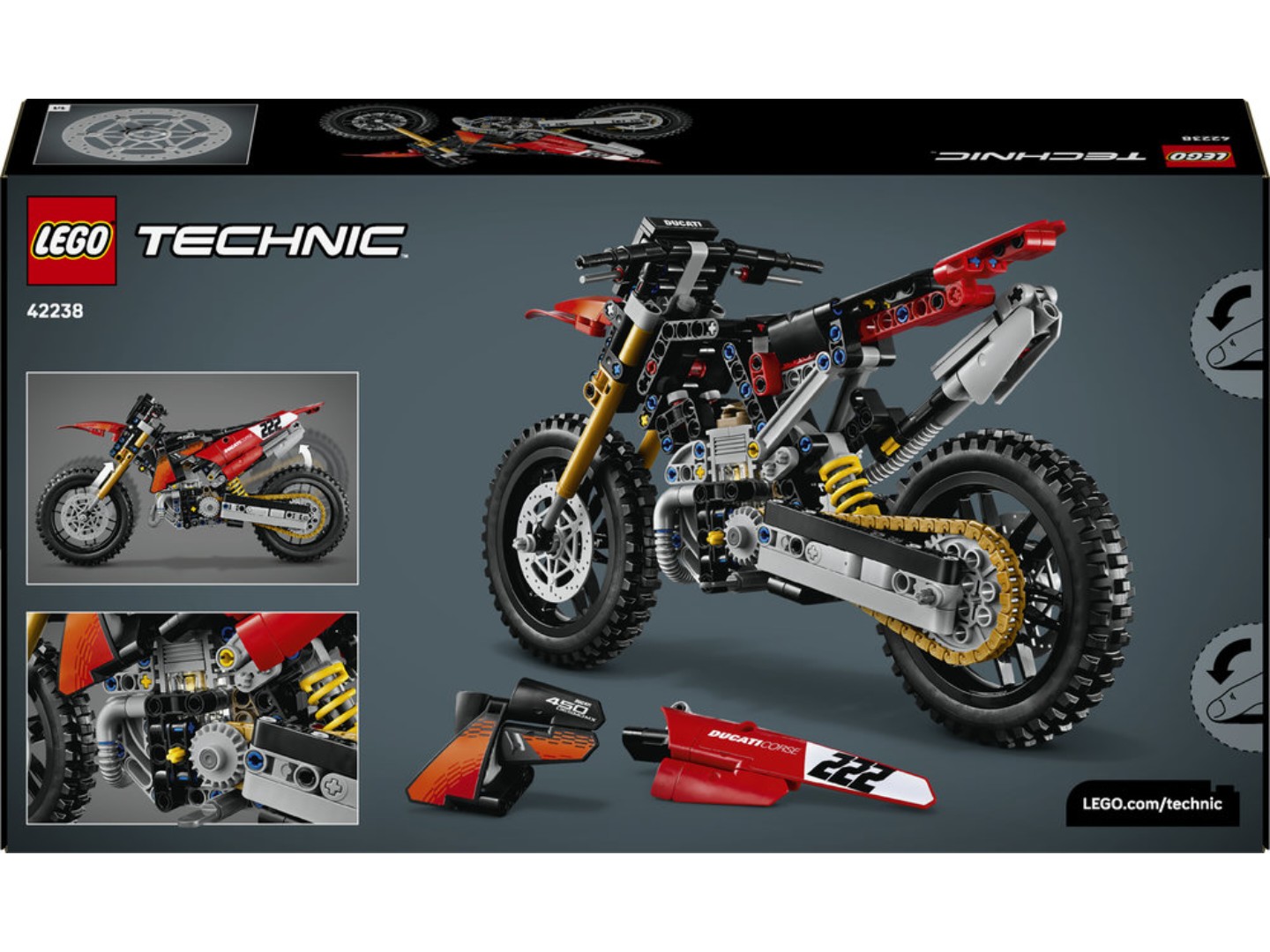 Конструктор LEGO Technic Мотоцикл Ducati Desmo450 MX Factory (42238) — фото 2